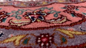 Persian Rug Tabriz Handmade Round Traditional 3'3"x4'6" (3x5) Pink Naghsh Floral Design #32235
