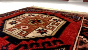 Oriental Rug Turkish Handmade Area Tribal 2'7"x4'1" (3x4) Red Geometric Design #32353