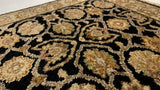 Oriental Rug Indian Handmade Area Transitional 2'1"x3'1" (2x3) Black Yellow/Gold Oushak Design #32551