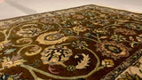 Oriental Rug Indian Handmade Area Transitional 2'6"x4'0" (3x4) Green Brown Yellow/Gold Jaipur Design #33723
