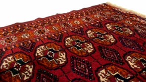 Persian Rug Turkmen Handmade Area Tribal 2'6"x4'0" (3x4) Red Bokhara Design #34310