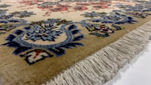 Persian Rug Kashan Handmade Area Traditional 2'7"x3'3" (3x3) Whites/Beige Blue Pink Floral Design #34335