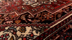 Persian Rug Bijar Handmade Area Traditional 2'8"x4'5" (3x4) Red Whites/Beige Geometric Design #34389