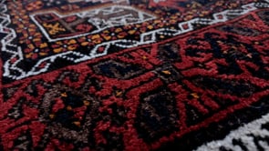 Persian Rug Baloch Handmade Area Runner Tribal 2'10"x5'2" (3x5) Red Brown Geometric Design #34429