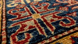 Oriental Rug Pakistani Handmade Square Transitional 3'3"x3'5" (3x3) Yellow/Gold Blue Red Geometric Design #34847