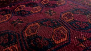 Oriental Rug Afghan Handmade Area Tribal 3'0"x3'6" (3x4) Red Ersari Design #34986