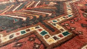 Persian Rug Shiraz Handmade Area Tribal 3'5"x4'8" (3x5) Red Geometric Design #19201