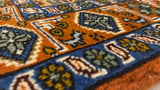 Persian Rug Ardabil Handmade Area Tribal 3'9"x5'1" (4x5) Orange Blue Whites/Beige Geometric Design #21145