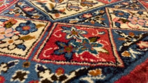 Persian Rug Ardakan Handmade Area Traditional 3'1"x5'2" (3x5) Red Blue Whites/Beige Garden Design #19406
