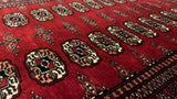 Oriental Rug Pakistani Handmade Area Tribal 3'1"x4'8" (3x5) Red Bokhara Design #19687