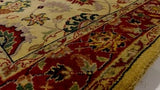Oriental Rug Indian Handmade Area Transitional Traditional 3'0"x5'0" (3x5) Yellow/Gold Red Madhu Floral Design #25896