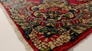 Persian Rug Kerman Handmade Area Antique Traditional 3'0"x5'0" (3x5) Red Green Open Field Floral Design #26911