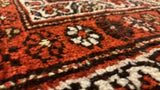 Persian Rug Kurdistan Handmade Area Antique Tribal 3'2"x5'3" (3x5) Red Bokhara Design #27655