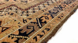 Persian Rug Baloch Handmade Area Runner Antique Tribal 2'10"x5'3" (3x5) Brown Orange Prayer Rug Geometric Design #27830