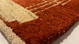 Persian Rug Gabbeh Handmade Area Tribal 2'11"x4'8" (3x5) Red Checkered Design #30955