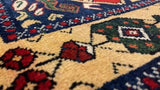 Persian Rug Bakhtiari Handmade Area Tribal Traditional 3'3"x4'10" (3x5) Red Yellow/Gold Geometric Heriz Design #31019