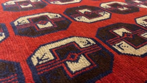 Oriental Rug Afghan Handmade Area Tribal 2'10"x4'4" (3x4) Red Bokhara Design #31776