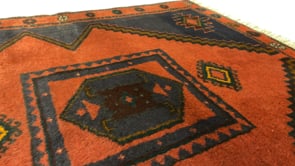 Persian Rug Zabol Handmade Area Tribal Vintage 3'5"x5'0" (3x5) Pink Purple Geometric Design #31903