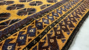 Oriental Rug Afghan Handmade Area Tribal 3'0"x4'4" (3x4) Yellow/Gold Bokhara Elephant Foot Design #32160
