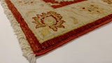 Oriental Rug Pakistani Handmade Area Transitional 2'11"x4'6" (3x5) Red Yellow/Gold Floral Design #32068