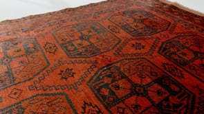 Oriental Rug Afghan Handmade Area Tribal 2'11"x4'5" (3x4) Red Geometric Design #33357