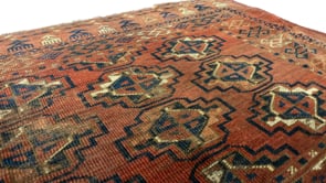 Persian Rug Turkmen Handmade Area Antique Tribal 2'11"x4'9" (3x5) Red Bokhara Design #32773