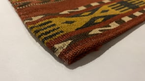 Oriental Rug Turkish Handmade Area Antique Tribal 2'8"x4'2" (3x4) Red Yellow/Gold Saddle Blanket Design #34135