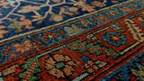 Persian Rug Heriz Handmade Area Antique Tribal 3'5"x5'5" (3x5) Red Blue Geometric Design #34575