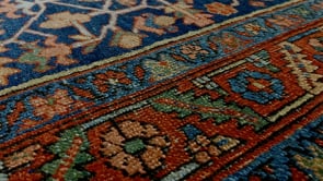 Persian Rug Heriz Handmade Area Antique Tribal 3'5"x5'5" (3x5) Red Blue Geometric Design #34575