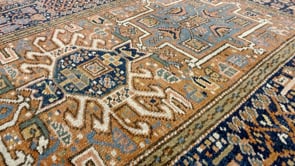 Persian Rug Gharajeh Handmade Area Antique Tribal 3'0"x4'8" (3x5) Orange Brown Geometric Design #34998