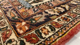 Persian Rug Bakhtiari Handmade Area Square Tribal 3'5"x3'10" (3x4) Whites/Beige Tree of Life Animals Design #34999