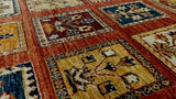 Oriental Rug Pakistani Handmade Area Transitional 3'5"x5'3" (3x5) Multi-color Red Garden Design #34842