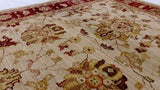 Oriental Rug Pakistani Handmade Area Transitional 3'4"x4'10" (3x5) Yellow/Gold Red Floral Design #35449