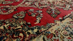 Persian Rug Kerman Handmade Area Antique Traditional 3'0"x4'10" (3x5) Red Whites/Beige Open Field Floral Design #35549