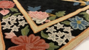 Oriental Rug Indian Handmade Area Traditional 3'0"x4'11" (3x5) Pink Blue Floral Design #11786