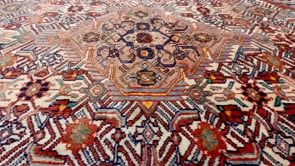 Persian Rug Hamadan Handmade Area Tribal 3'7"x4'10" (4x5) Red Brown Geometric Design #17147