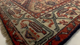 Persian Rug Hamadan Handmade Area Tribal 3'4"x4'11" (3x5) Whites/Beige Geometric Design #20987