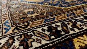 Persian Rug Malayer Handmade Area Antique Tribal 3'5"x5'8" (3x6) Brown Blue Geometric Design #34219