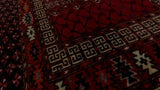 Persian Rug Turkmen Handmade Area Antique Tribal 3'5"x4'9" (3x5) Red Prayer Rug Design #34311