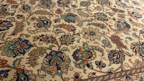 Persian Rug Qum Handmade Area Traditional Traditional 3'4"x5'3" (3x5) Whites/Beige Green Floral Design #34737