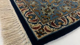 Persian Rug Isfahan Handmade Area Traditional 3'7"x5'3" (4x5) Blue Floral Design #34972