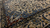 Persian Rug Isfahan Handmade Area Traditional 3'6"x5'7" (4x6) Whites/Beige Blue Floral Design #35659