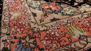 Persian Rug Tabriz Handmade Area Traditional 3'3"x5'0" (3x5) Pink Black Floral Naghsh Design #30434