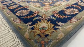 Persian Rug Tabriz Handmade Area Traditional 3'4"x5'0" (3x5) Blue Floral Animals Design #30435