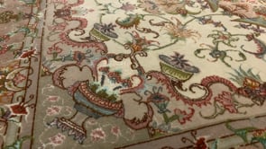 Persian Rug Tabriz Handmade Area Traditional 3'3"x5'0" (3x5) Pink Whites/Beige Floral Naghsh Design #30438