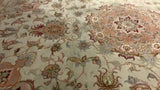 Persian Rug Tabriz Handmade Area Traditional 3'4"x5'0" (3x5) Pink Whites/Beige Floral Naghsh Design #30440