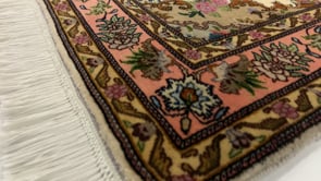 Persian Rug Tabriz Handmade Area Traditional 3'2"x5'0" (3x5) Pink Whites/Beige Floral Naghsh Design #30441