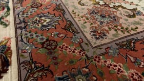 Persian Rug Tabriz Handmade Area Traditional 3'3"x4'9" (3x5) Pink Whites/Beige Floral Naghsh Design #30443