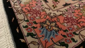 Persian Rug Tabriz Handmade Area Traditional 3'3"x4'11" (3x5) Pink Black Floral Naghsh Design #30445