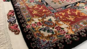 Persian Rug Tabriz Handmade Area Traditional 3'3"x4'10" (3x5) Pink Black Green Floral Naghsh Design #30482